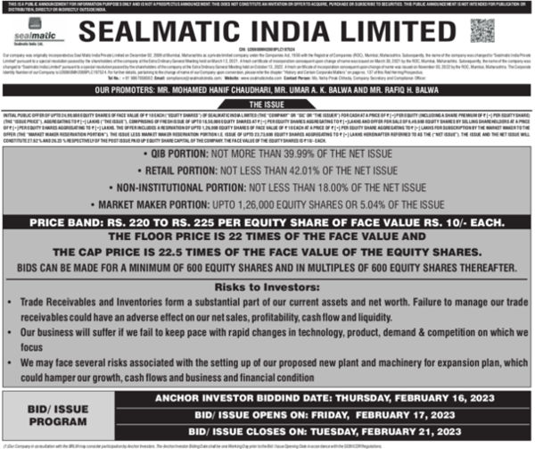 Sealmatic India Limited IPO